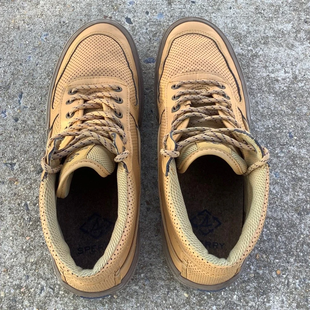 Speedy Top-Sider Rare Soletide 2-Eye Mid Mens Wheat Sneakers‎ STS24693 Size 10.5